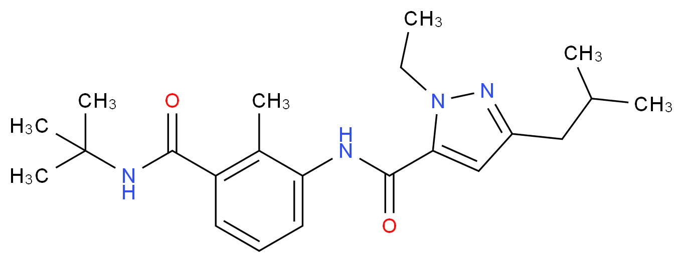 N-{3-[(tert-butylamino)carbonyl]-2-methylphenyl}-1-ethyl-3-isobutyl-1H-pyrazole-5-carboxamide_Molecular_structure_CAS_)