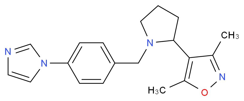 4-{1-[4-(1H-imidazol-1-yl)benzyl]pyrrolidin-2-yl}-3,5-dimethylisoxazole_Molecular_structure_CAS_)