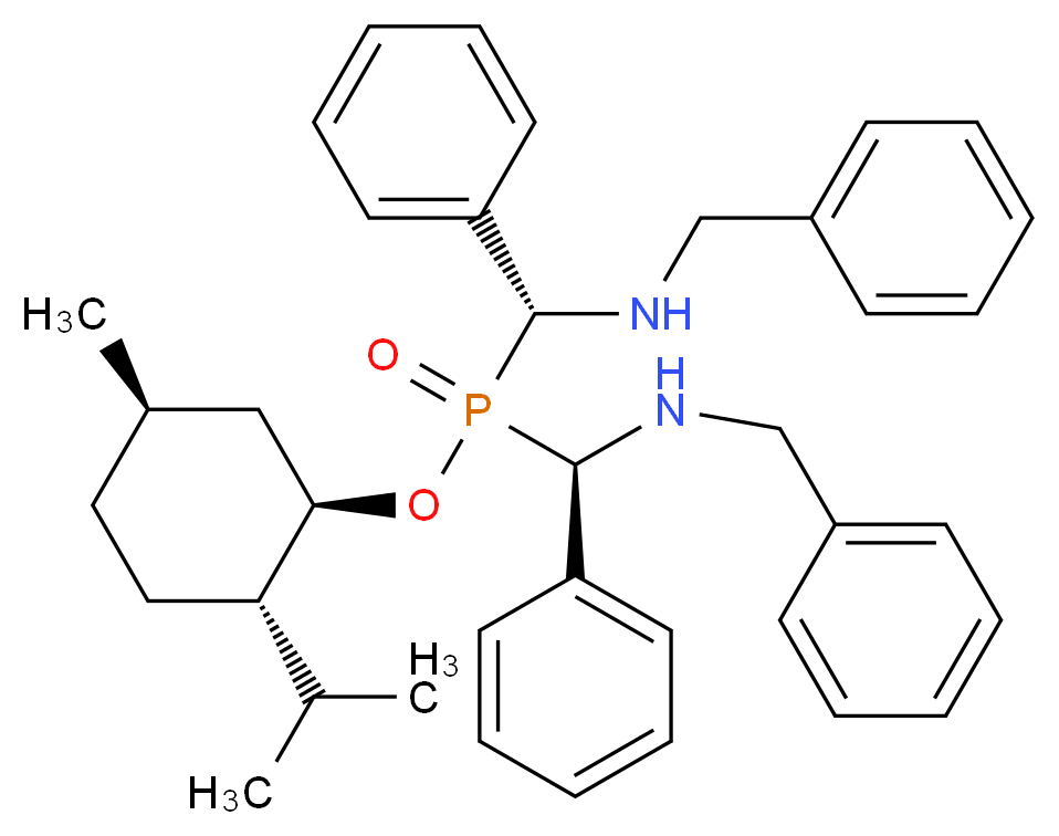 (1R,2S,5R)-2-isopropyl-5-methylcyclohexyl bis[(R)-(benzylamino)(phenyl)methyl]phosphinate_Molecular_structure_CAS_)