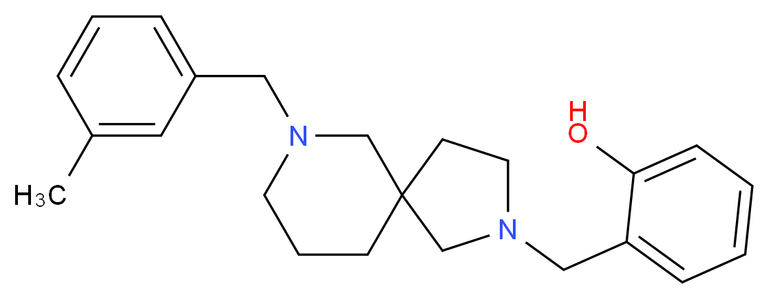 2-{[7-(3-methylbenzyl)-2,7-diazaspiro[4.5]dec-2-yl]methyl}phenol_Molecular_structure_CAS_)