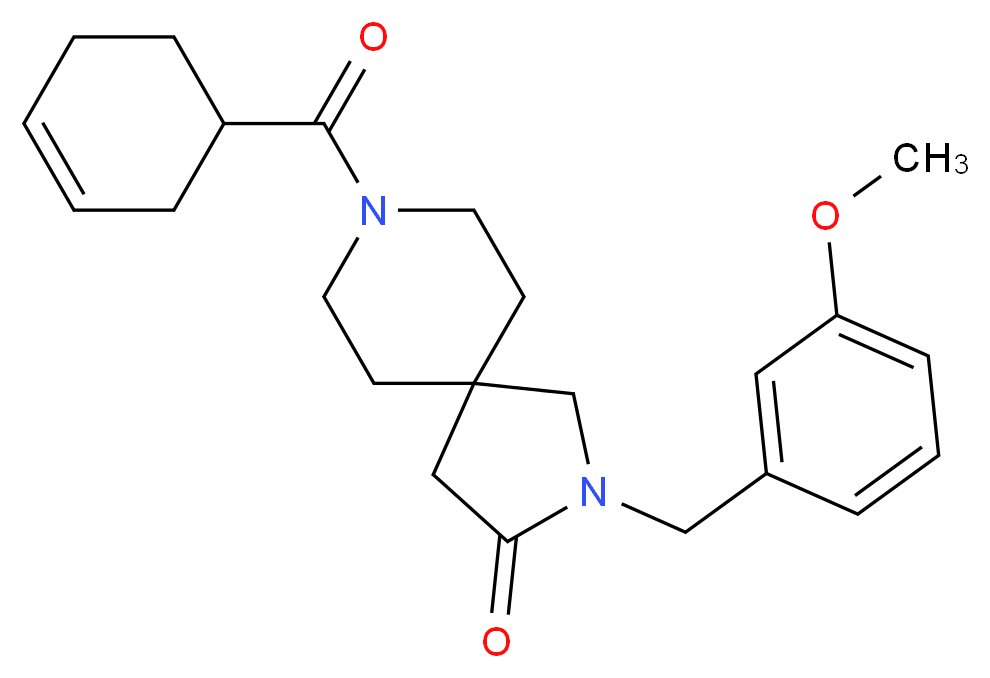 8-(3-cyclohexen-1-ylcarbonyl)-2-(3-methoxybenzyl)-2,8-diazaspiro[4.5]decan-3-one_Molecular_structure_CAS_)