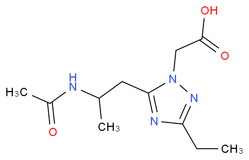 {5-[2-(acetylamino)propyl]-3-ethyl-1H-1,2,4-triazol-1-yl}acetic acid_Molecular_structure_CAS_)