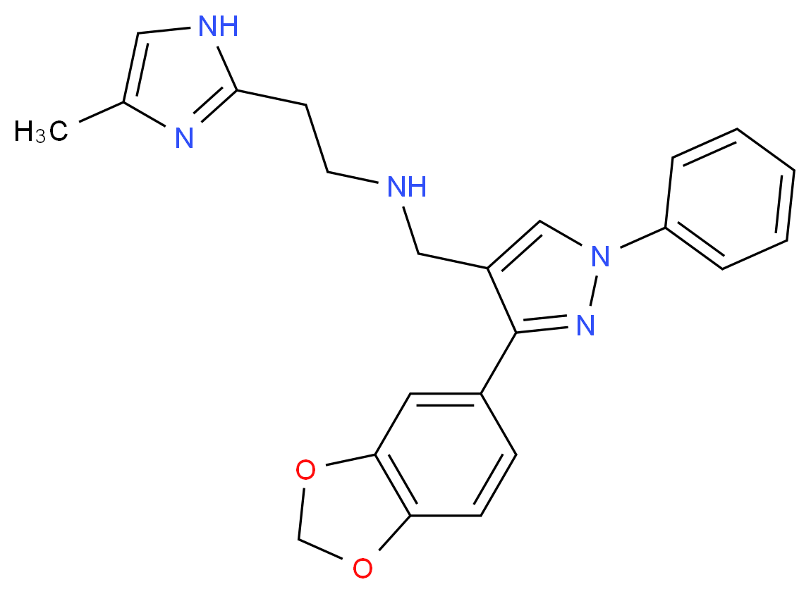 N-{[3-(1,3-benzodioxol-5-yl)-1-phenyl-1H-pyrazol-4-yl]methyl}-2-(4-methyl-1H-imidazol-2-yl)ethanamine_Molecular_structure_CAS_)