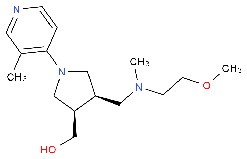 [(3R*,4R*)-4-{[(2-methoxyethyl)(methyl)amino]methyl}-1-(3-methylpyridin-4-yl)pyrrolidin-3-yl]methanol_Molecular_structure_CAS_)