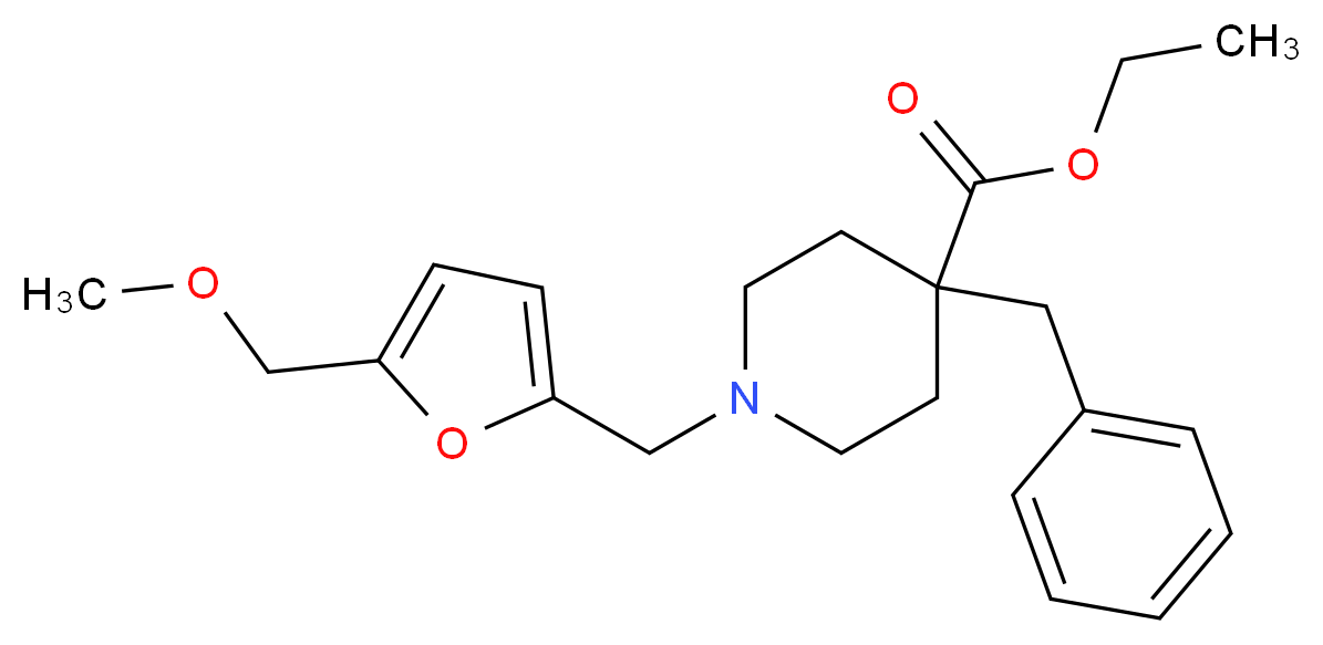 ethyl 4-benzyl-1-{[5-(methoxymethyl)-2-furyl]methyl}-4-piperidinecarboxylate_Molecular_structure_CAS_)