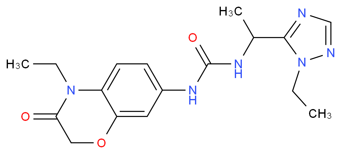 N-(4-ethyl-3-oxo-3,4-dihydro-2H-1,4-benzoxazin-7-yl)-N'-[1-(1-ethyl-1H-1,2,4-triazol-5-yl)ethyl]urea_Molecular_structure_CAS_)