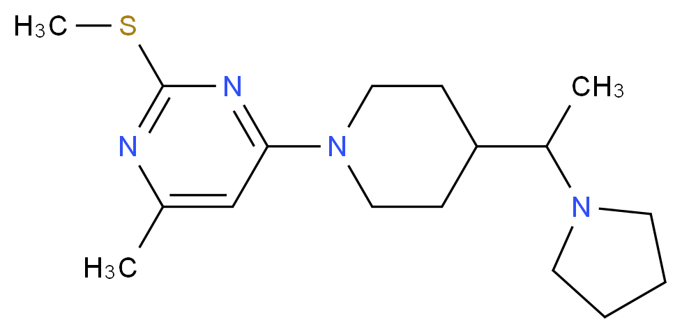 4-methyl-2-(methylthio)-6-{4-[1-(1-pyrrolidinyl)ethyl]-1-piperidinyl}pyrimidine_Molecular_structure_CAS_)