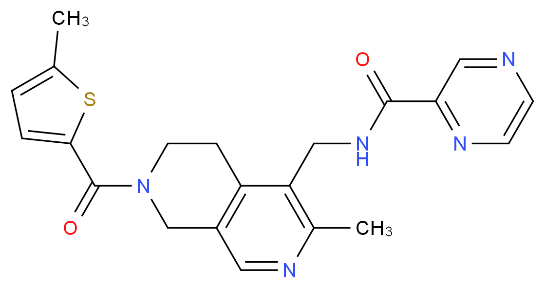 N-({3-methyl-7-[(5-methyl-2-thienyl)carbonyl]-5,6,7,8-tetrahydro-2,7-naphthyridin-4-yl}methyl)-2-pyrazinecarboxamide_Molecular_structure_CAS_)