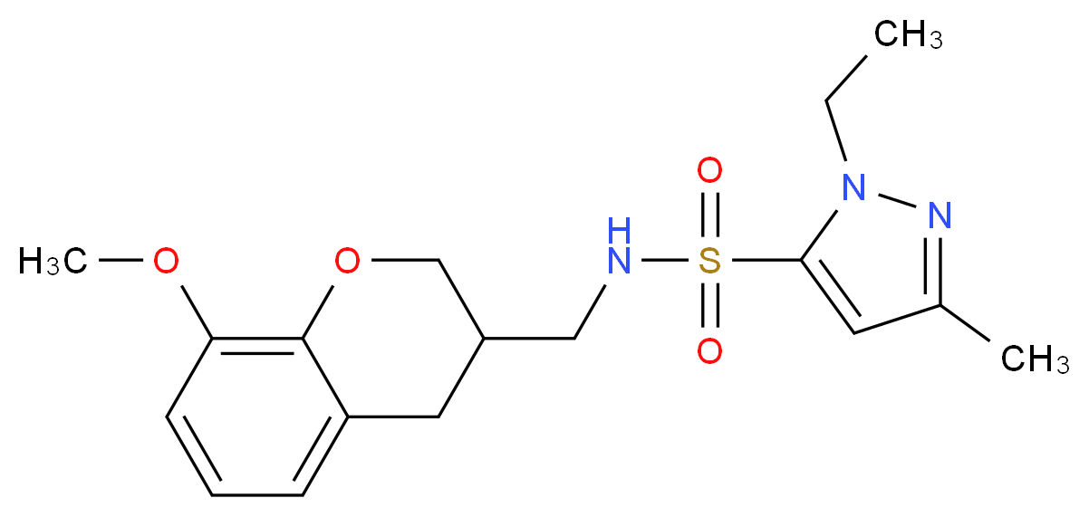 1-ethyl-N-[(8-methoxy-3,4-dihydro-2H-chromen-3-yl)methyl]-3-methyl-1H-pyrazole-5-sulfonamide_Molecular_structure_CAS_)