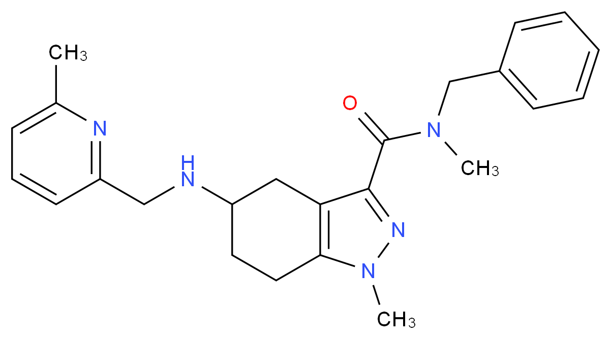N-benzyl-N,1-dimethyl-5-{[(6-methyl-2-pyridinyl)methyl]amino}-4,5,6,7-tetrahydro-1H-indazole-3-carboxamide_Molecular_structure_CAS_)