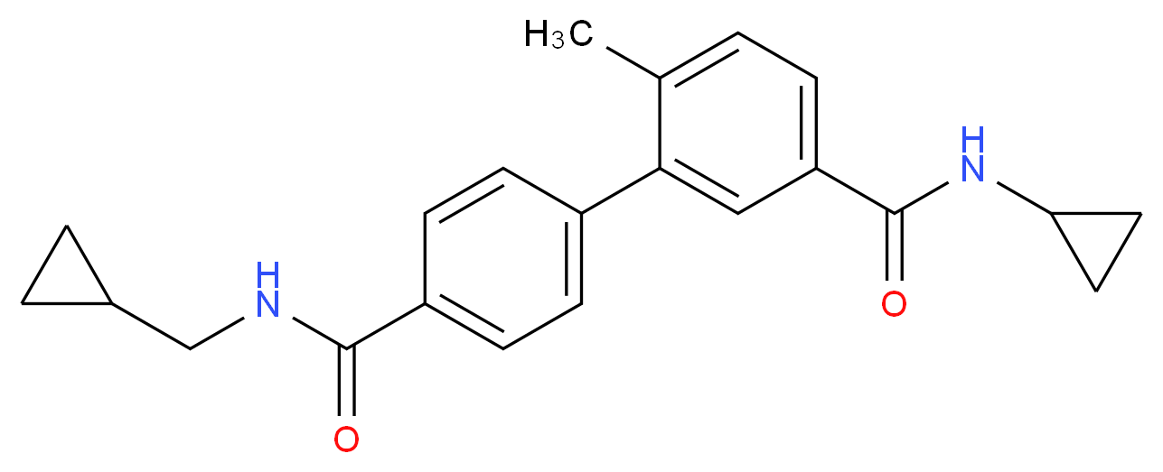 N~3~-cyclopropyl-N~4~'-(cyclopropylmethyl)-6-methylbiphenyl-3,4'-dicarboxamide_Molecular_structure_CAS_)