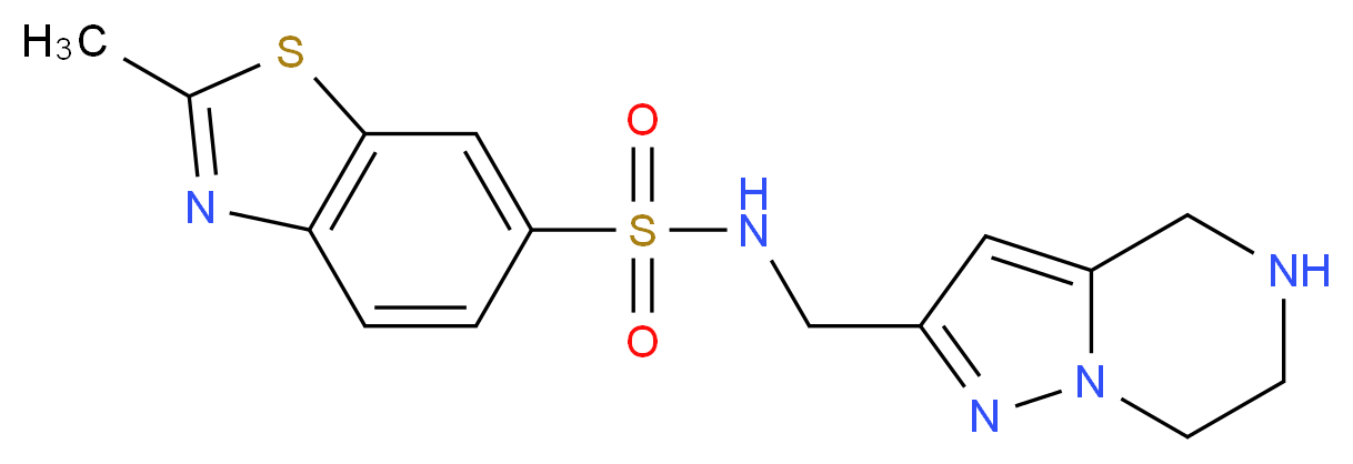 2-methyl-N-(4,5,6,7-tetrahydropyrazolo[1,5-a]pyrazin-2-ylmethyl)-1,3-benzothiazole-6-sulfonamide_Molecular_structure_CAS_)