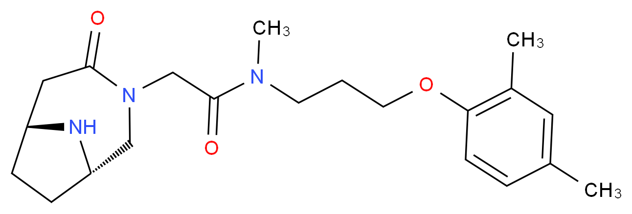 N-[3-(2,4-dimethylphenoxy)propyl]-N-methyl-2-[(1S*,6R*)-4-oxo-3,9-diazabicyclo[4.2.1]non-3-yl]acetamide_Molecular_structure_CAS_)