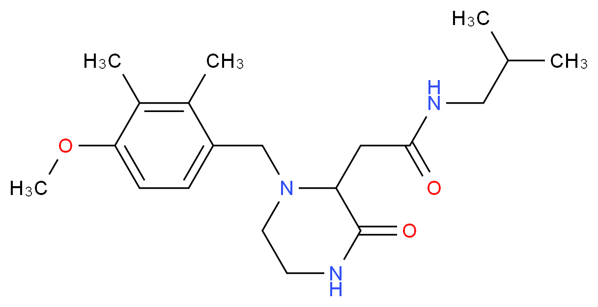 N-isobutyl-2-[1-(4-methoxy-2,3-dimethylbenzyl)-3-oxo-2-piperazinyl]acetamide_Molecular_structure_CAS_)