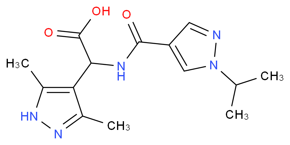 (3,5-dimethyl-1H-pyrazol-4-yl){[(1-isopropyl-1H-pyrazol-4-yl)carbonyl]amino}acetic acid_Molecular_structure_CAS_)