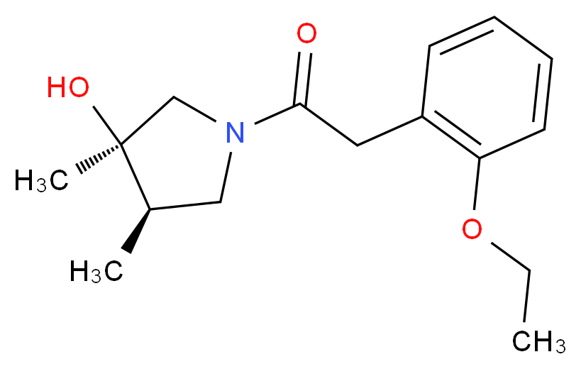 (3R*,4R*)-1-[(2-ethoxyphenyl)acetyl]-3,4-dimethyl-3-pyrrolidinol_Molecular_structure_CAS_)