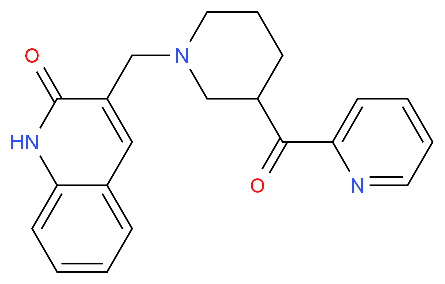 3-{[3-(pyridin-2-ylcarbonyl)piperidin-1-yl]methyl}quinolin-2(1H)-one_Molecular_structure_CAS_)