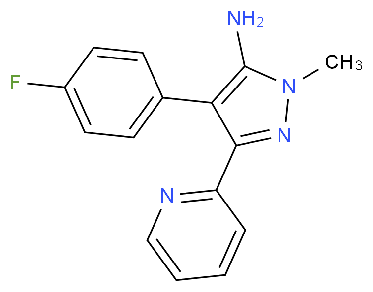 4-(4-fluorophenyl)-1-methyl-3-(pyridin-2-yl)-1H-pyrazol-5-amine_Molecular_structure_CAS_)