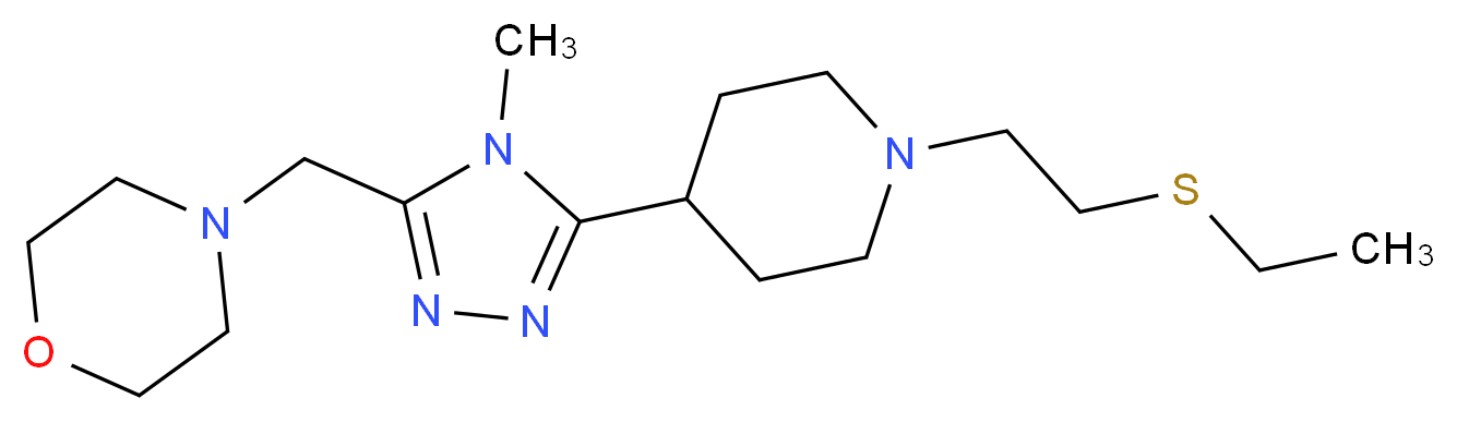 4-[(5-{1-[2-(ethylthio)ethyl]piperidin-4-yl}-4-methyl-4H-1,2,4-triazol-3-yl)methyl]morpholine_Molecular_structure_CAS_)