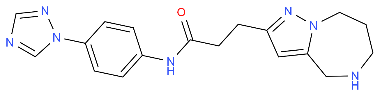 3-(5,6,7,8-tetrahydro-4H-pyrazolo[1,5-a][1,4]diazepin-2-yl)-N-[4-(1H-1,2,4-triazol-1-yl)phenyl]propanamide_Molecular_structure_CAS_)