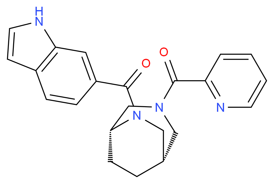 (1S*,5R*)-6-(1H-indol-6-ylcarbonyl)-3-(2-pyridinylcarbonyl)-3,6-diazabicyclo[3.2.2]nonane_Molecular_structure_CAS_)