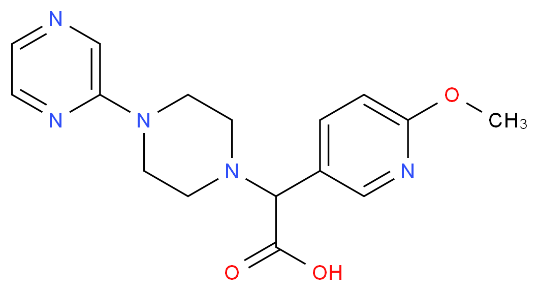 (6-methoxypyridin-3-yl)(4-pyrazin-2-ylpiperazin-1-yl)acetic acid_Molecular_structure_CAS_)