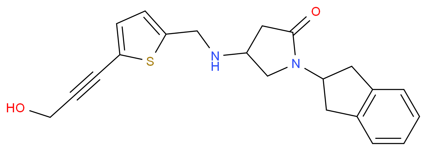 1-(2,3-dihydro-1H-inden-2-yl)-4-({[5-(3-hydroxy-1-propyn-1-yl)-2-thienyl]methyl}amino)-2-pyrrolidinone_Molecular_structure_CAS_)