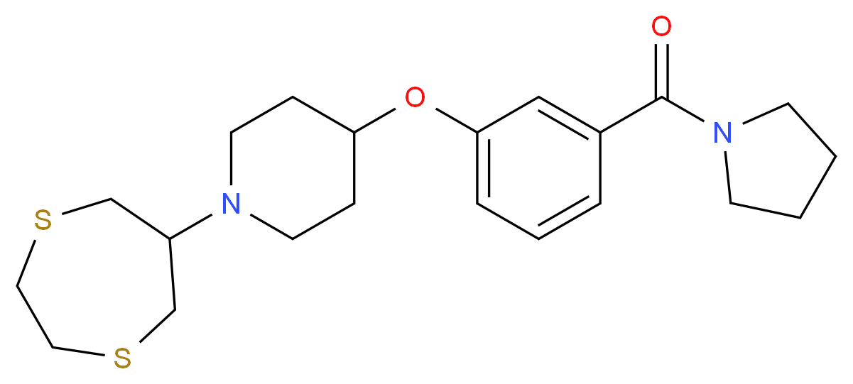 1-(1,4-dithiepan-6-yl)-4-[3-(1-pyrrolidinylcarbonyl)phenoxy]piperidine_Molecular_structure_CAS_)