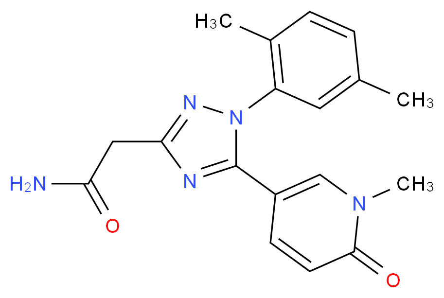 2-[1-(2,5-dimethylphenyl)-5-(1-methyl-6-oxo-1,6-dihydropyridin-3-yl)-1H-1,2,4-triazol-3-yl]acetamide_Molecular_structure_CAS_)