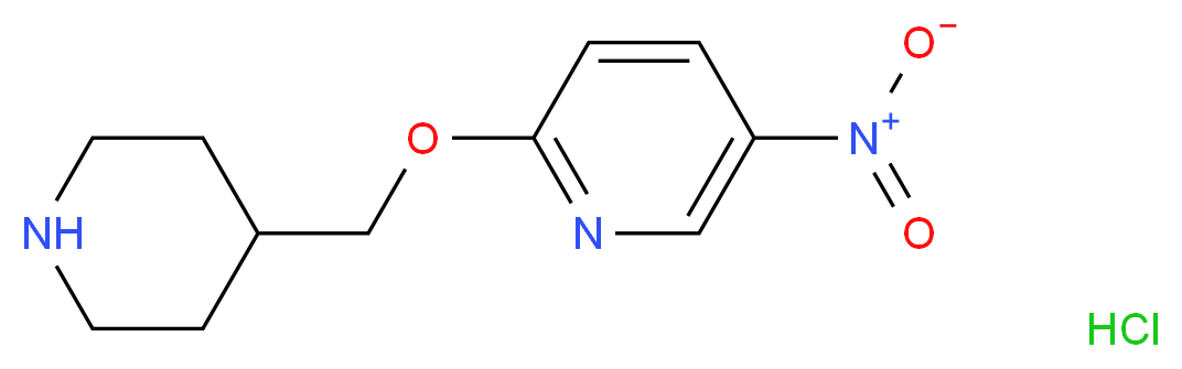 5-Nitro-2-(4-piperidinylmethoxy)pyridine hydrochloride_Molecular_structure_CAS_)