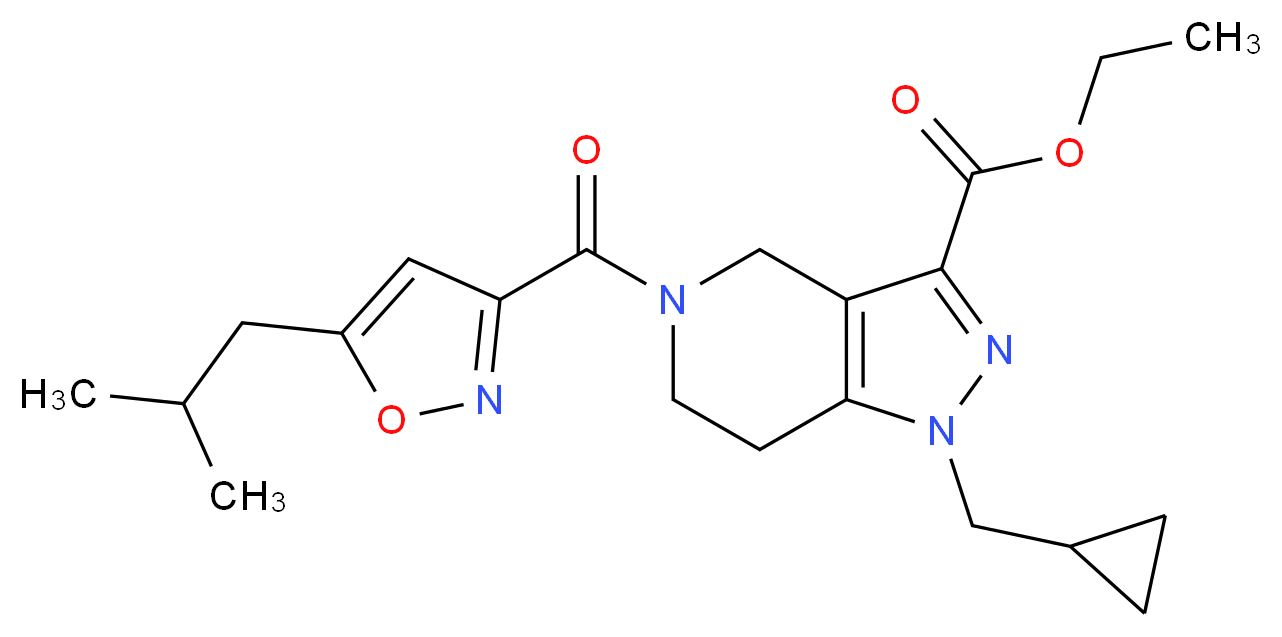 ethyl 1-(cyclopropylmethyl)-5-[(5-isobutyl-3-isoxazolyl)carbonyl]-4,5,6,7-tetrahydro-1H-pyrazolo[4,3-c]pyridine-3-carboxylate_Molecular_structure_CAS_)
