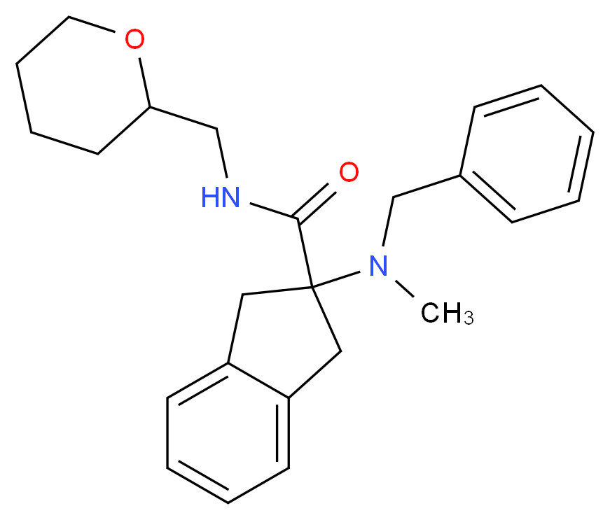 2-[benzyl(methyl)amino]-N-(tetrahydro-2H-pyran-2-ylmethyl)-2-indanecarboxamide_Molecular_structure_CAS_)