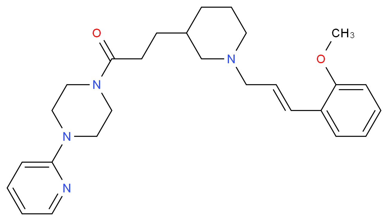 1-(3-{1-[(2E)-3-(2-methoxyphenyl)-2-propen-1-yl]-3-piperidinyl}propanoyl)-4-(2-pyridinyl)piperazine_Molecular_structure_CAS_)