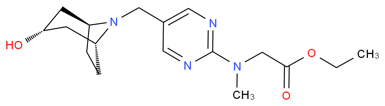ethyl [(5-{[(3-endo)-3-hydroxy-8-azabicyclo[3.2.1]oct-8-yl]methyl}pyrimidin-2-yl)(methyl)amino]acetate_Molecular_structure_CAS_)