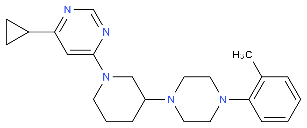 4-cyclopropyl-6-{3-[4-(2-methylphenyl)-1-piperazinyl]-1-piperidinyl}pyrimidine_Molecular_structure_CAS_)