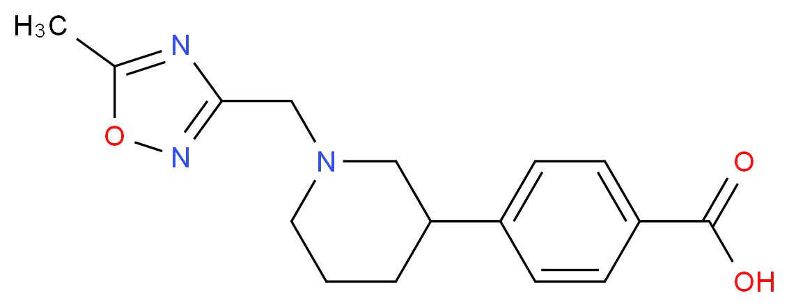 4-{1-[(5-methyl-1,2,4-oxadiazol-3-yl)methyl]piperidin-3-yl}benzoic acid_Molecular_structure_CAS_)