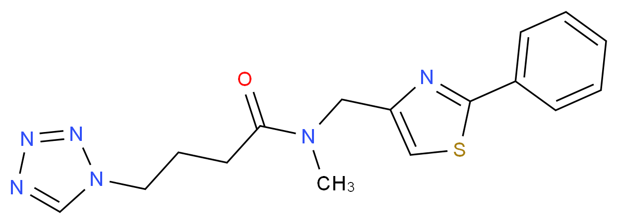 N-methyl-N-[(2-phenyl-1,3-thiazol-4-yl)methyl]-4-(1H-tetrazol-1-yl)butanamide_Molecular_structure_CAS_)