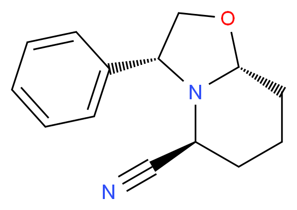 (3R,5S,8aR)-(-)-Hexahydro-3-phenyl-5H-oxazolo[3,2-a]pyridine-5-carbonitrile_Molecular_structure_CAS_88056-92-2)
