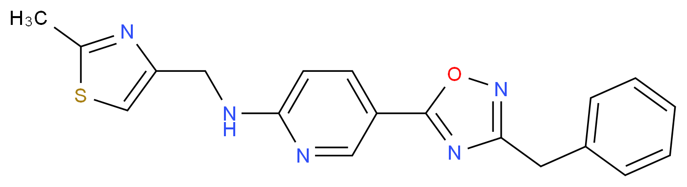 5-(3-benzyl-1,2,4-oxadiazol-5-yl)-N-[(2-methyl-1,3-thiazol-4-yl)methyl]-2-pyridinamine_Molecular_structure_CAS_)