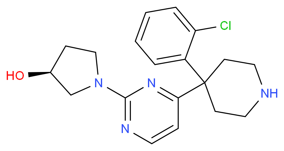 (3S)-1-{4-[4-(2-chlorophenyl)-4-piperidinyl]-2-pyrimidinyl}-3-pyrrolidinol_Molecular_structure_CAS_)
