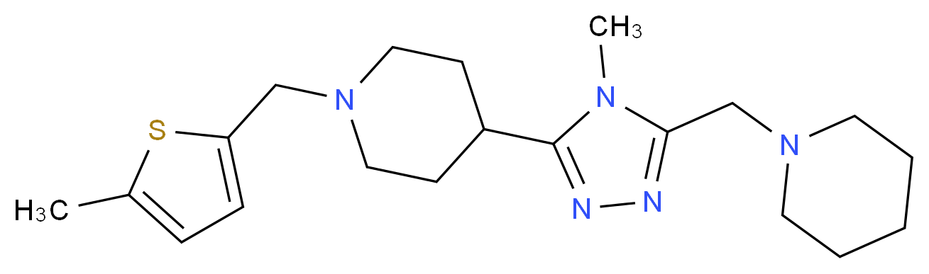 4-[4-methyl-5-(piperidin-1-ylmethyl)-4H-1,2,4-triazol-3-yl]-1-[(5-methyl-2-thienyl)methyl]piperidine_Molecular_structure_CAS_)