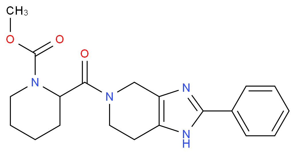 methyl 2-[(2-phenyl-1,4,6,7-tetrahydro-5H-imidazo[4,5-c]pyridin-5-yl)carbonyl]piperidine-1-carboxylate_Molecular_structure_CAS_)