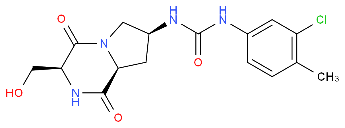 N-(3-chloro-4-methylphenyl)-N'-[(3S,7S,8aS)-3-(hydroxymethyl)-1,4-dioxooctahydropyrrolo[1,2-a]pyrazin-7-yl]urea_Molecular_structure_CAS_)