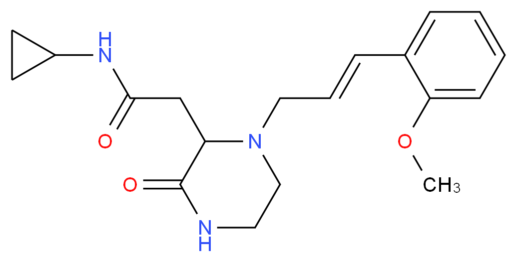 N-cyclopropyl-2-{1-[(2E)-3-(2-methoxyphenyl)-2-propen-1-yl]-3-oxo-2-piperazinyl}acetamide_Molecular_structure_CAS_)