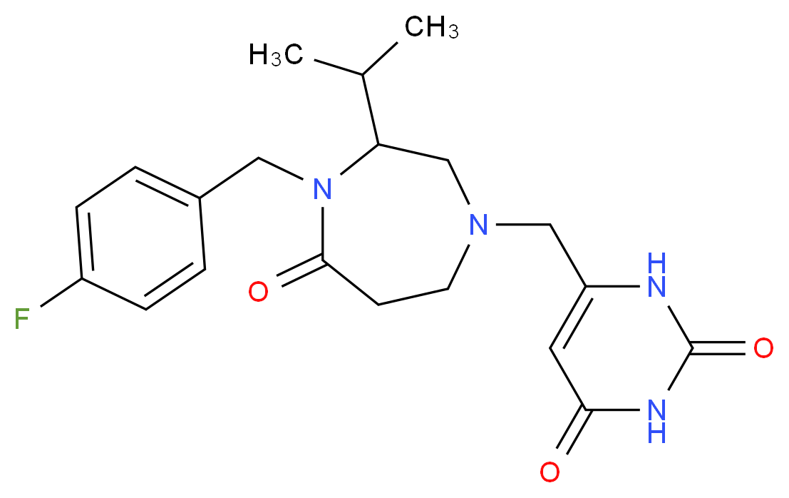 6-{[4-(4-fluorobenzyl)-3-isopropyl-5-oxo-1,4-diazepan-1-yl]methyl}pyrimidine-2,4(1H,3H)-dione_Molecular_structure_CAS_)