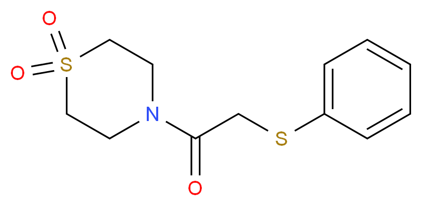 4-[(phenylthio)acetyl]thiomorpholine 1,1-dioxide_Molecular_structure_CAS_)