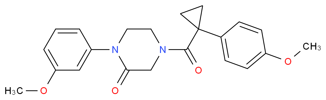 1-(3-methoxyphenyl)-4-{[1-(4-methoxyphenyl)cyclopropyl]carbonyl}-2-piperazinone_Molecular_structure_CAS_)