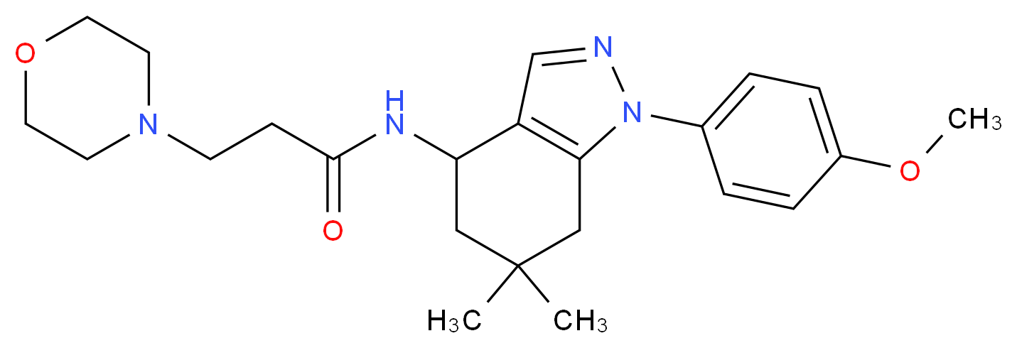 N-[1-(4-methoxyphenyl)-6,6-dimethyl-4,5,6,7-tetrahydro-1H-indazol-4-yl]-3-(4-morpholinyl)propanamide_Molecular_structure_CAS_)