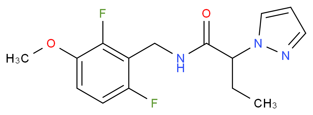 N-(2,6-difluoro-3-methoxybenzyl)-2-(1H-pyrazol-1-yl)butanamide_Molecular_structure_CAS_)