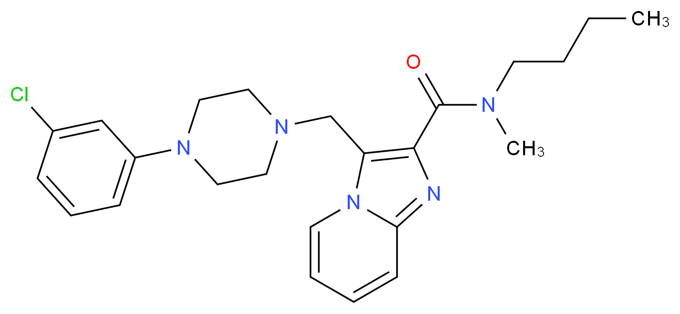 N-butyl-3-{[4-(3-chlorophenyl)-1-piperazinyl]methyl}-N-methylimidazo[1,2-a]pyridine-2-carboxamide_Molecular_structure_CAS_)